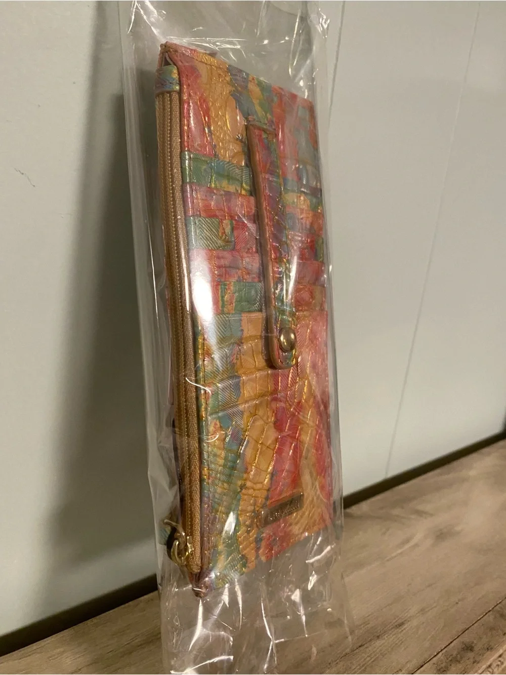 NWT Brahmin Colorful Croc-Embossed Long Credit Card Wallet - Multicolor